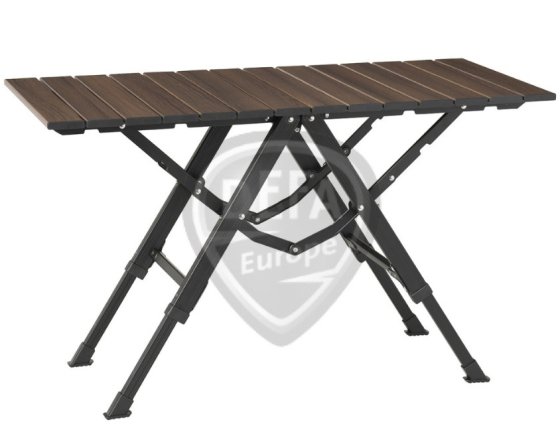 DEFA One Action kampeertafel 81 x 40 cm verstelbaar alu houtlook
