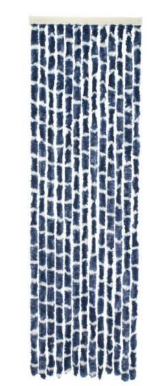 Travellife chenille fly curtain blue/white 56 x 185 cm