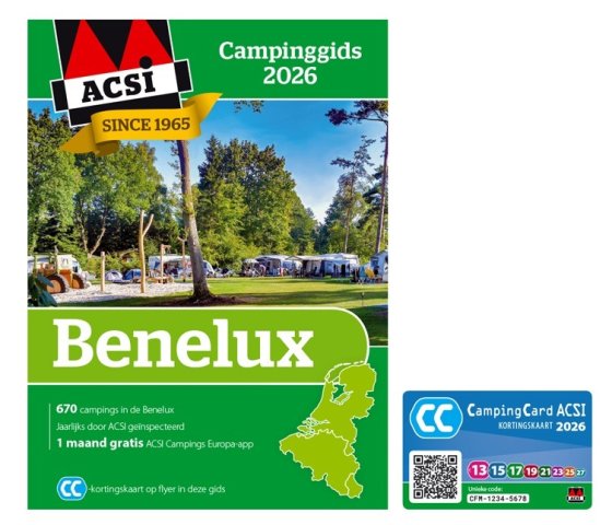 ACSI Benelux Camping Guide 2026 camping guide with CampingCard