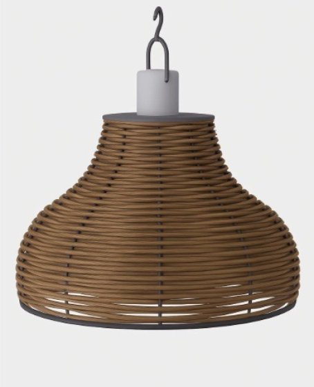 Human Comfort Big Rattan wiederaufladbare Hängelampe braun