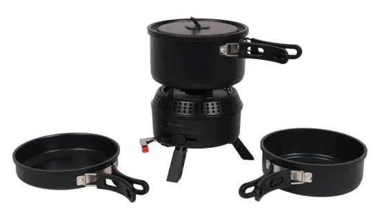 Campguru 2-in-1 camping kookset op gas en elektrisch