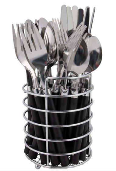 Bo-Camp Besteckset 24-teilig schwarz für 6 Personen