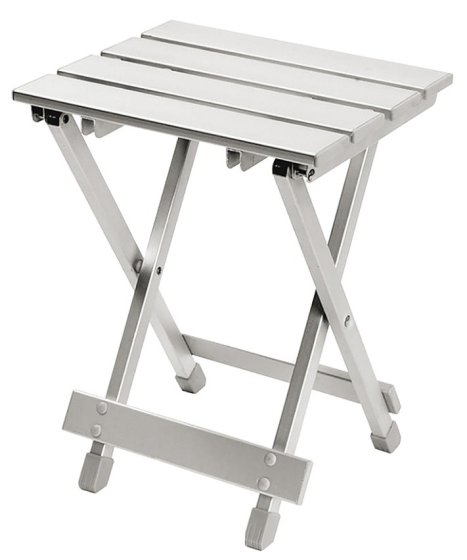 Bo-Camp aluminium vouwkrukje/-tafel 30 x 25 x 40 cm