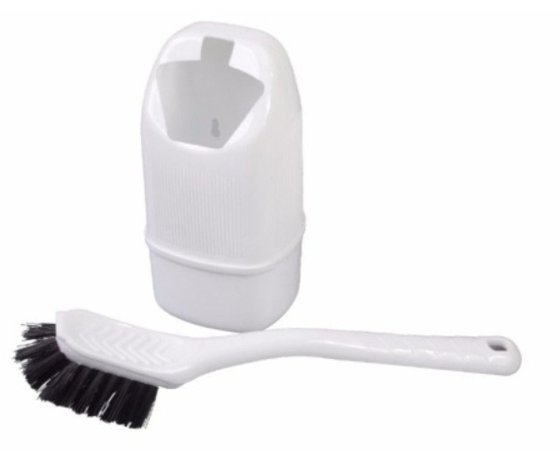 Kampa Basil mini brosse de toilette avec support blanc