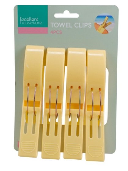 Excellent Houseware handdoekklemmen – set van 4, assorti