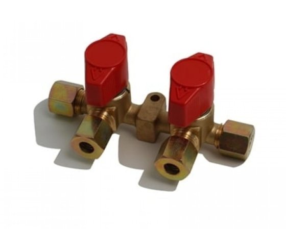 Robinet de gaz BADE RECA 2 voies à fermeture rapide 8 mm pour conduite de gaz